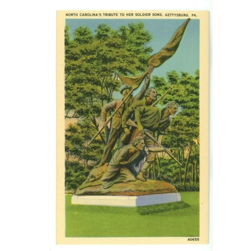 Vintage Postcard North Caroline War Memorial Tribute Gettysburg‎ Pennsylvania